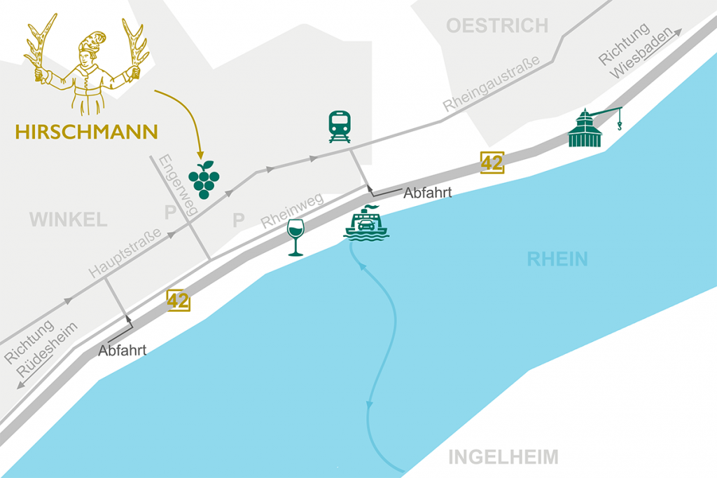 Karte Lage des Weingut Hirschmann.